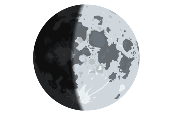 Download Lunar Cycle Phase. Half Moon Realistic S - Moon Collection