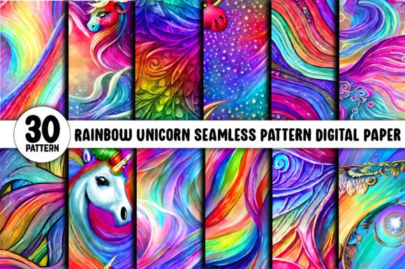 Download Rainbow Unicorn Seamless Pattern - Unicorn seamless pattern Collection
