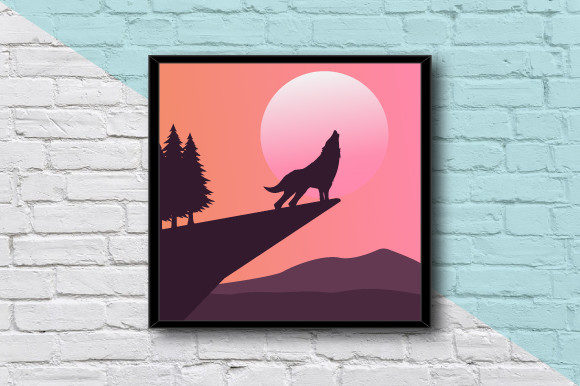 Download Fox and Moon Wall Decor Home Art Print - Moon Collection