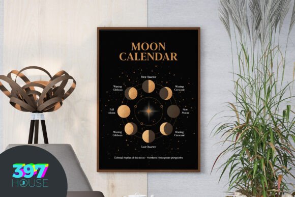 Download Moon Calendar Printable Wall Art - Moon Collection