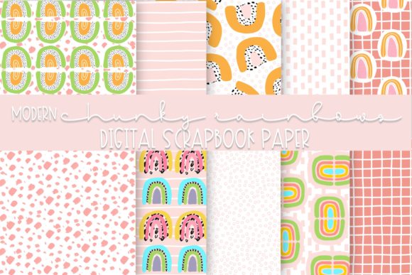 Download Modern Chunky Rainbows Digital Paper - Rainbows digital paper Collection