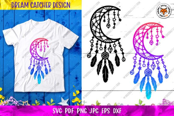 Download Crescent Dream Catcher SVG, Half Moon - Moon Collection