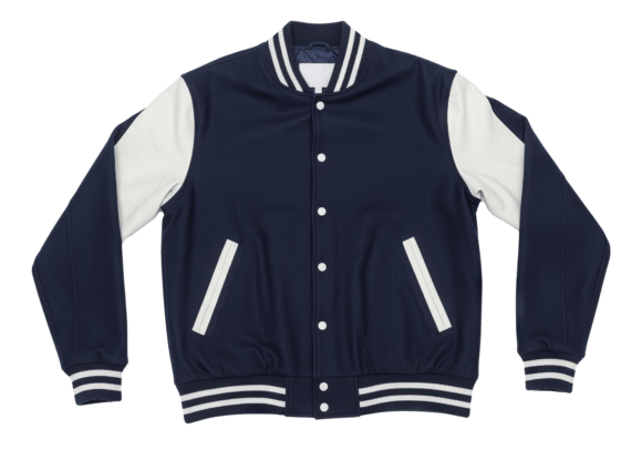 Download Navy Blue and White Varsity Jacket PNG - Premium Bundle