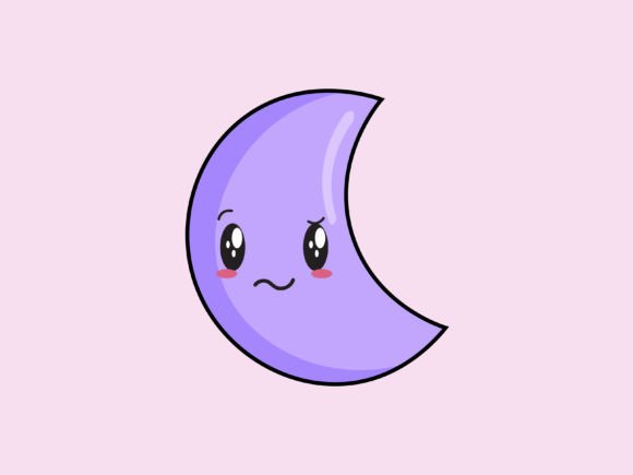 Download Kawaii Space Moon Icon - Moon Collection