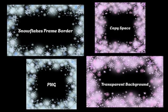 Download Snowflakes Frame Border Background - Premium Bundle