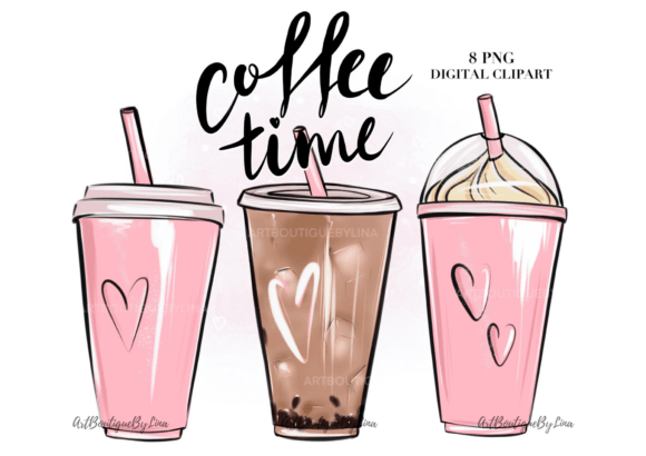 Download Pink Coffee Cups PNG, Iced Coffee - Coffee cup Collection