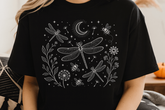 Download Dragonfly Boho Moon Shirt PNG - Moon Collection
