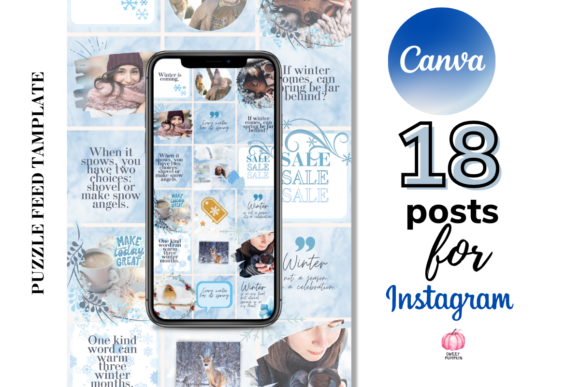 Download Blue Winter Instagram Puzzle Feed - Premium Resources
