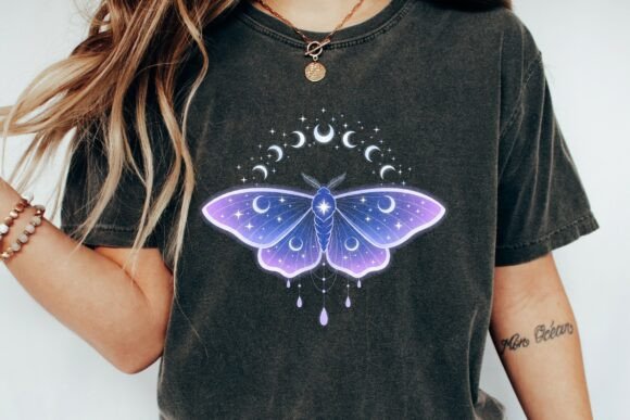 Download Celestial Moth Moon Phase Magic Png - Moon Collection