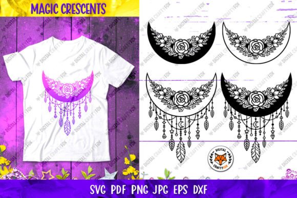 Download Moon Dream Catcher SVG, Half Moon SVG - Moon Collection
