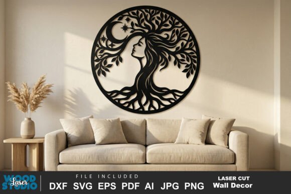 Download Mystical Moon Wall Decor Laser Cut SVG - Moon Collection