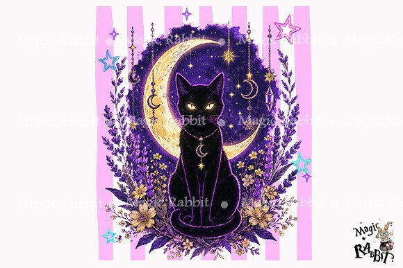 Download Mystic Black Cat Moon PNG - Moon Collection