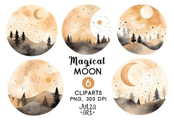 Download Moon PNG, Watercolor Moon Clipart - Moon Collection