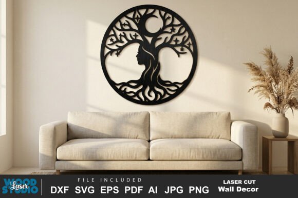 Download Mystical Moon Wall Decor Laser Cut SVG - Moon Collection