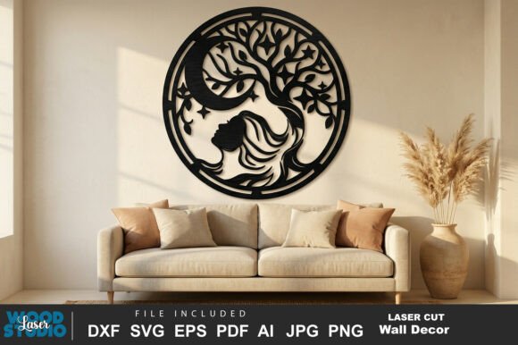 Download Mystical Moon Wall Decor Laser Cut SVG - Moon Collection