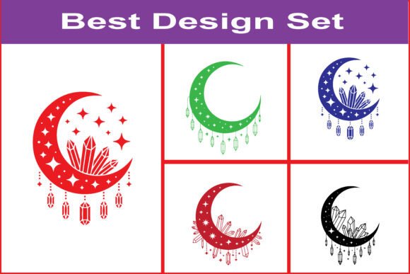 Download Moon Stars Crystal SVG Mystic Design - Moon Collection