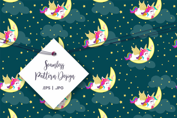 Download Magic Sleeping Unicorn Seamless Pattern - Unicorn seamless pattern Collection