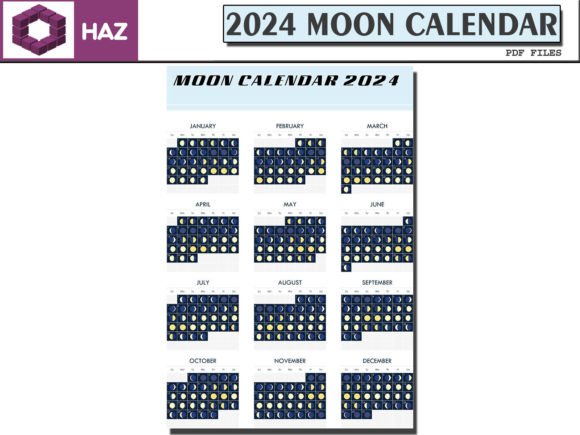 Download 2024 Phases of the Moon Calendar Lunar - Moon Collection