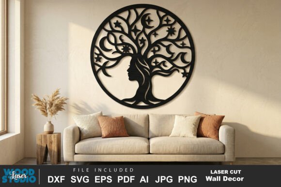 Download Mystical Moon Wall Decor Laser Cut SVG - Moon Collection