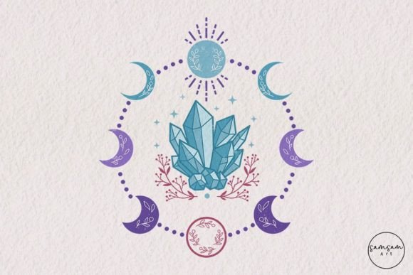 Download Crystal  Moon Phase PNG Sublimation - Moon Collection