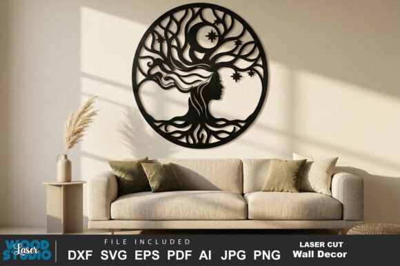 Download Mystical Moon Wall Decor Laser Cut SVG - Moon Collection