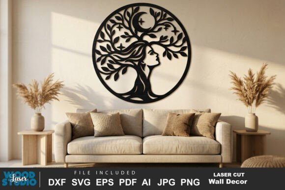 Download Mystical Moon Wall Decor Laser Cut SVG - Moon Collection