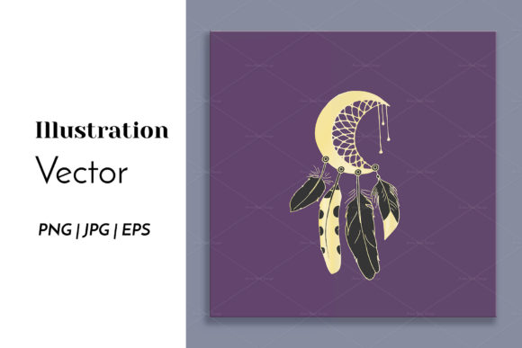 Download Half Moon Dreamcatcher Sublimation Print - Moon Collection