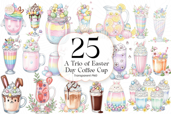 Download Easter Coffee Cup PNG Clipart Trio. - Coffee cup Collection
