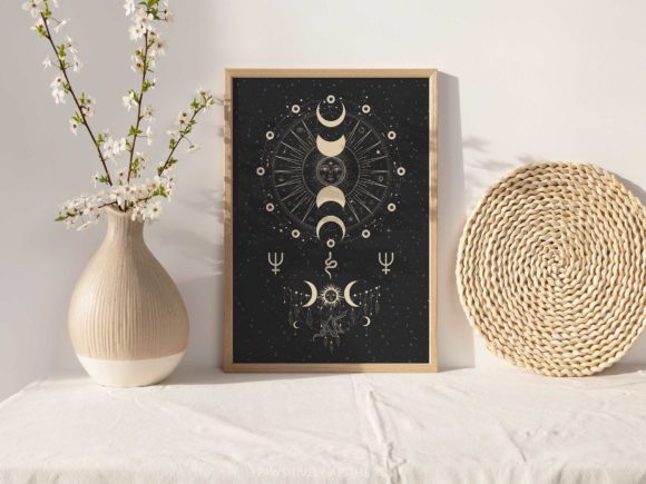 Download Celestial Moon Phase Printable Wall Art - Moon Collection