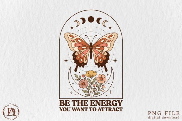 Download Boho Moon Phase Butterfly Sublimation - Moon Collection